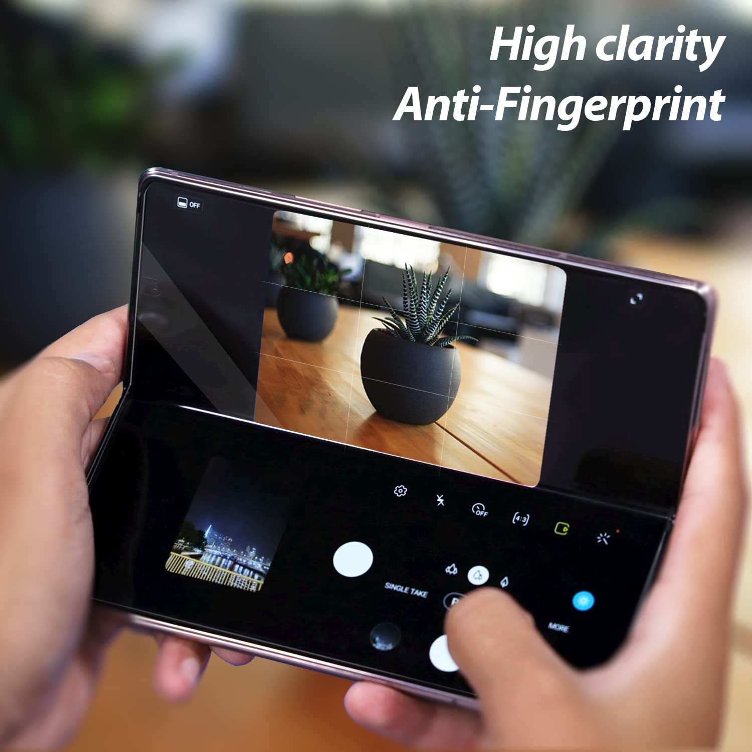 DOME GLASS Whitestone Premium Film Screen Protector for Galaxy Z Fold 4 2022, HD Clear TPU Film with Camera Protector - Image 4