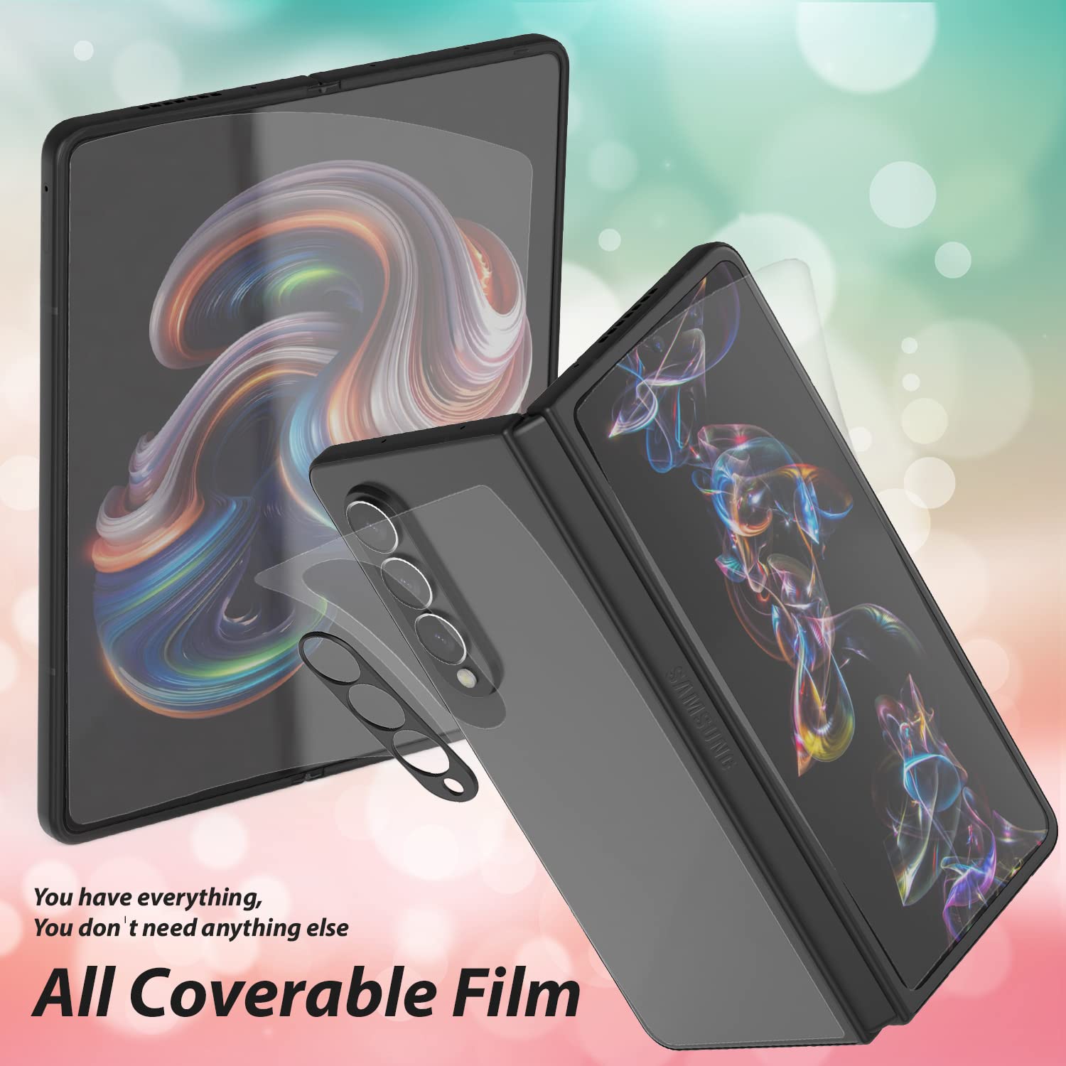DOME GLASS Whitestone Premium Film Screen Protector for Galaxy Z Fold 4 2022, HD Clear TPU Film with Camera Protector - Image 5