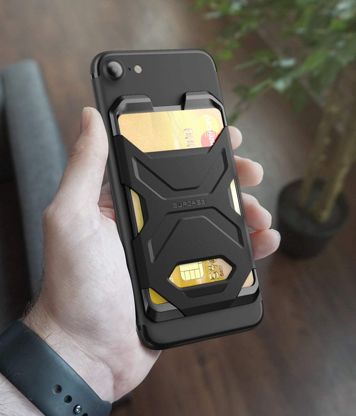 SUPCASE Adhesive Slim Wallet,(2-Pack) Ultra Thin Stick-On Silicone Credit Card Holder Sticker Adhesive Cell Phone Wallet Compatible for Most Smartphones(not fit Mobile Phones with Curved Back)(Black) - Image 8