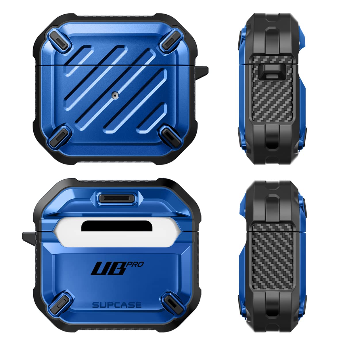 SUPCASE for AirPods 3rd Generation Case with Carabiner, [Supports Wireless Charging] [Anti-Scratch] Full-Body Rugged Shock Resistant Shockproof Hard Shell Protective Case for AirPods 3 (2021), Blue - Image 7