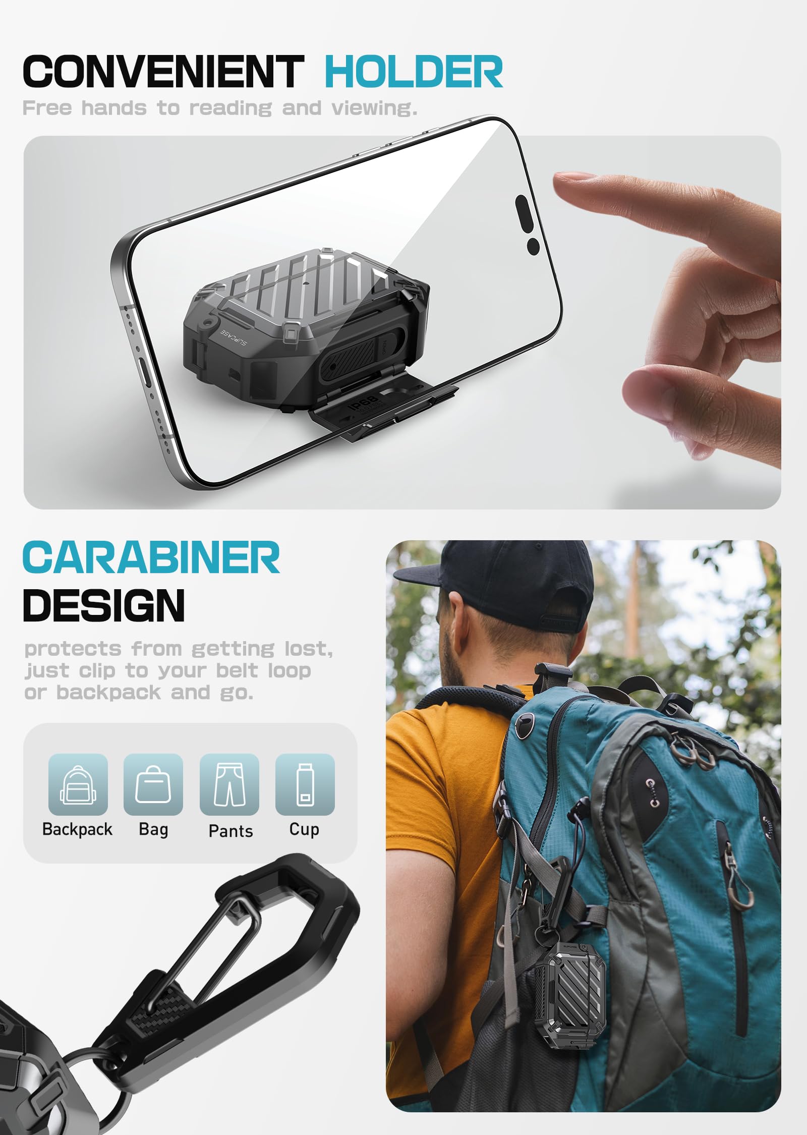 SUPCASE Bundle for iPhone 17 Pro Max UBGrip Case (Black) & AirPods Pro 3 UBPro Case - Image 8