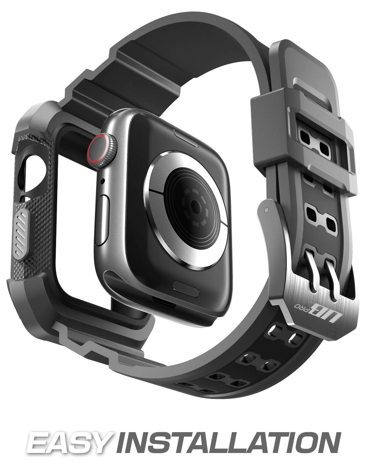 SUPCASE for Apple Watch 9/8/7/6/5/4/SE 45/44mm Case with Band (Unicorn Beetle Pro), [Anti-Scratch] [Bumper Protector] Rugged Men Cover with Adjustable Strap Band for iWatch SE 3/2/1, Black - Image 5