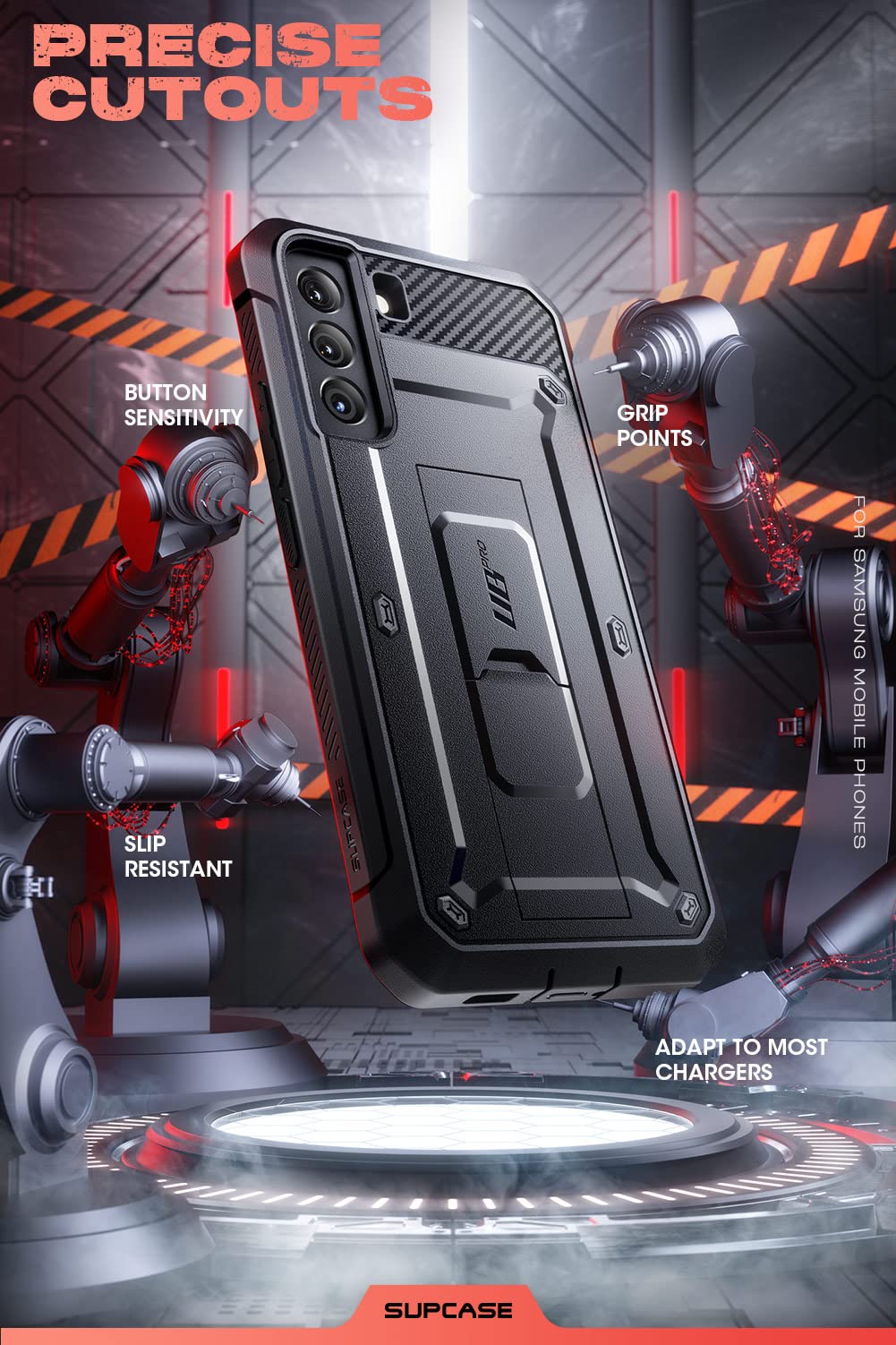 SUPCASE for Galaxy S22 Plus Case with Stand (Unicorn Beetle Pro), [Built-in Belt-Clip] Heavy Duty Full-Body Dual Layer Rugged Kickstand Shockproof Protective Phone Case for Samsung S22 Plus, Black - Image 8