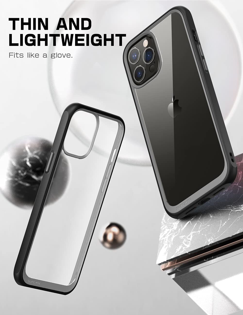 SUPCASE for iPhone 13 Pro Case (Unicorn Beetle Style), [Anti-Scratch] Premium Hybrid Protective Clear Back Phone Case for iPhone 13 Pro 6.1 Inch 2021, Black - Image 3