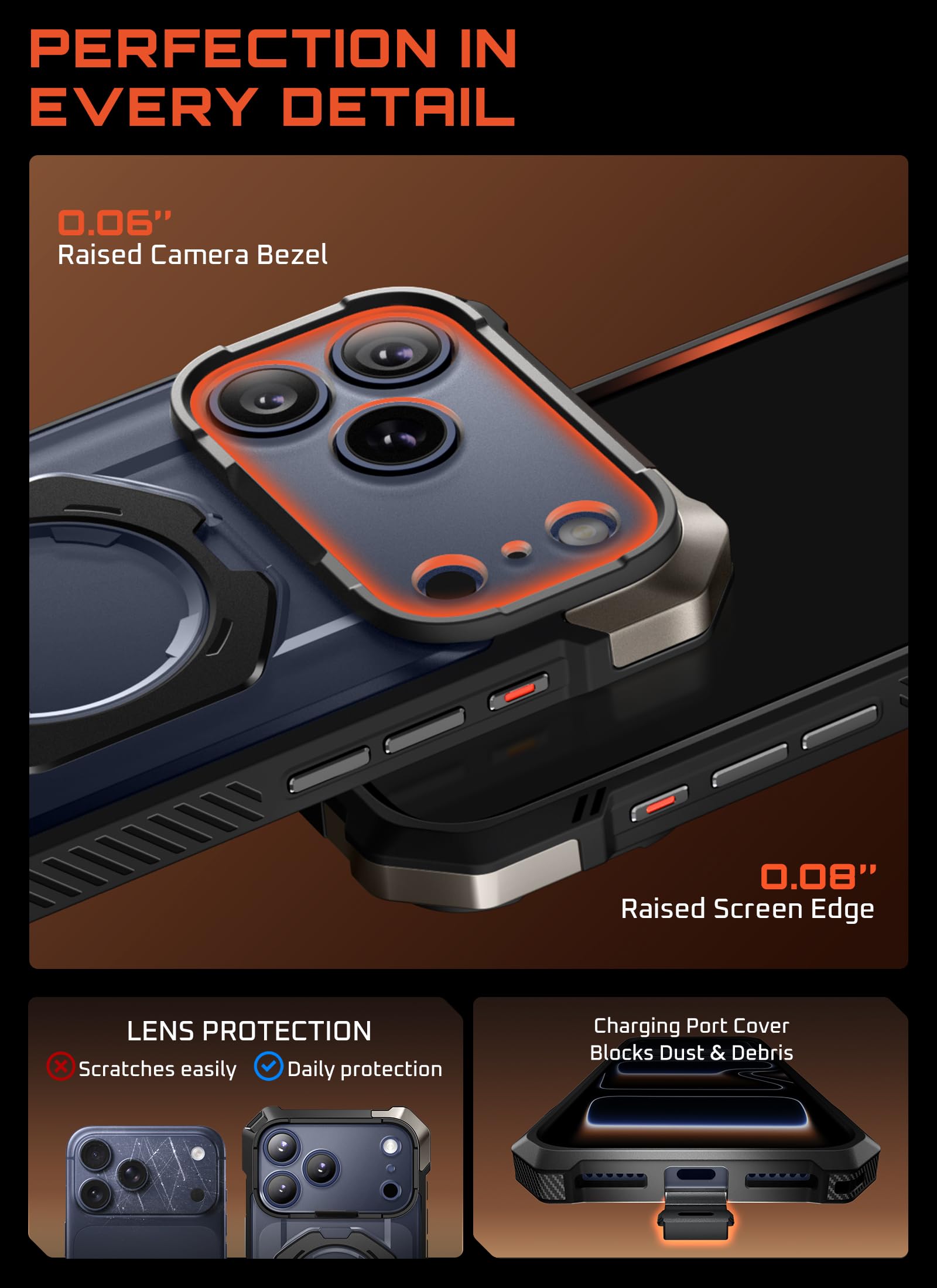 SUPCASE for iPhone 17 Pro Case with Kickstand (Unicorn Beetle Grip), [Camera Control Cover] [Compatible with MagSafe] [Military-Grade Drop Protection] Heavy Duty Magnetic Phone Case, Black - Image 9