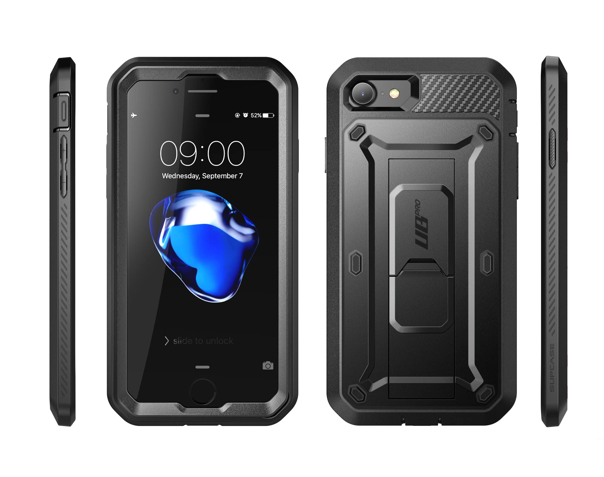 SUPCASE for iPhone SE 3rd Generation / iPhone SE 2nd Generation / iPhone 7/ iPhone 8 Case (Unicorn Beetle Pro), with Screen Protector & Stand & Holster Rugged Phone Case for Apple iPhone SE, Black - Image 9