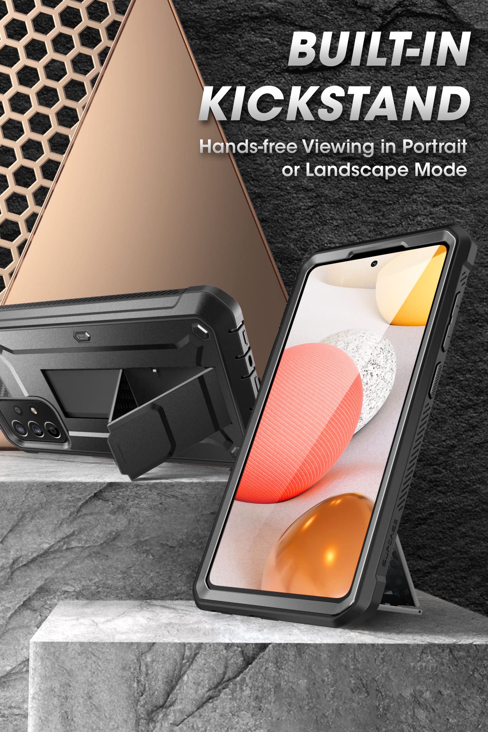 SUPCASE for Samsung Galaxy A53 5G Case with Screen Protector (Unicorn Beetle Pro), [Built-in Stand & Belt-Clip] Heavy Duty Shockproof Rugged Kickstand Protective Phone Case for Samsung A53 5G, Black - Image 3