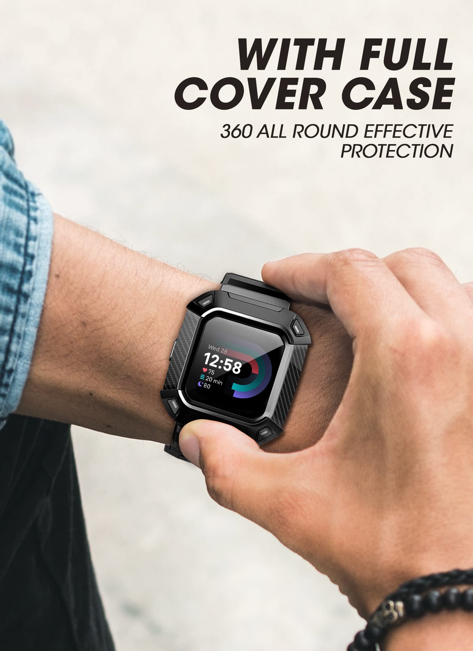 SUPCASE Unicorn Beetle Pro Watch Bands for Fitbit Versa 4 / Fitbit Versa 3 / Fitbit Sense 2/1, Protective Replacement Wristband Case Band - Image 6