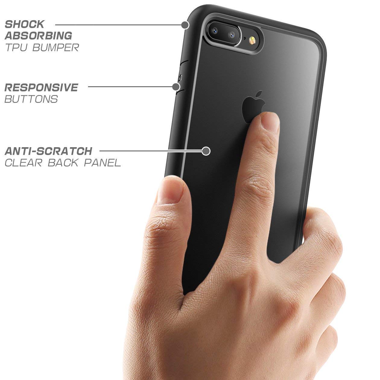 SUPCASE Unicorn Beetle Style Case Designed for iPhone 7 Plus, iPhone 8 Plus Case, Premium Hybrid Protective Clear Case for Apple iPhone 7 Plus 2016 / iPhone 8 Plus 2017 (Black) - Image 6