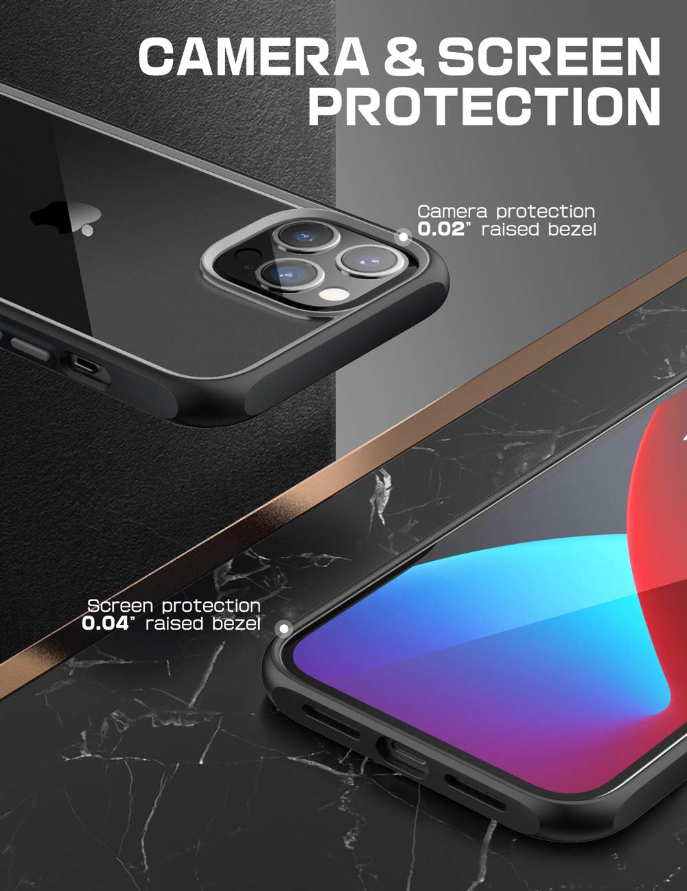 SupCase Unicorn Beetle Style Series Case Designed for iPhone 12 Pro Max (2020 Release) 6.7 Inch, Premium Hybrid Protective Clear Case (Black) - Image 5