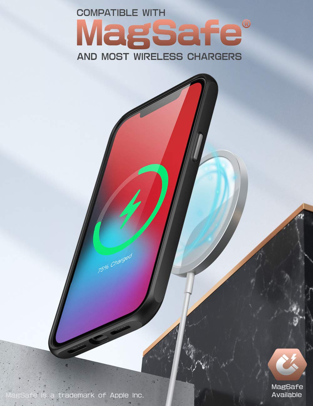 SupCase Unicorn Beetle Style Series Case Designed for iPhone 12 Pro Max (2020 Release) 6.7 Inch, Premium Hybrid Protective Clear Case (Black) - Image 6